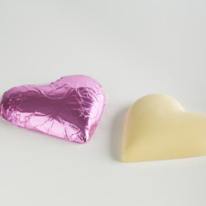 White Chocolate Foiled Hearts
